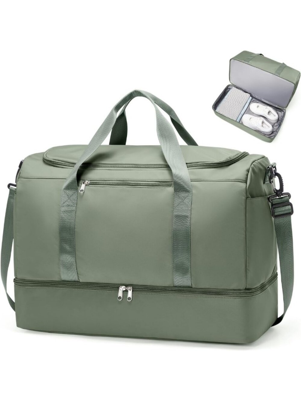Extra Large Weekend Duffle Bag with Shoe Compartment - Travel, Sport, Overnight